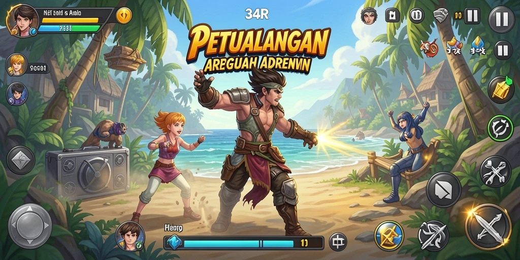 Tampilan gameplay seru dalam 34R yang menegangkan.