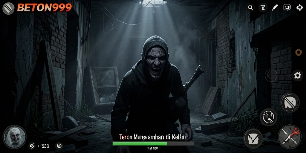 Screenshot gameplay BETON999 dengan suasana menegangkan.