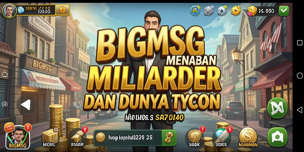 Tampilan gameplay menarik dalam <strong>BIGMSG</strong> dengan elemen strategi bisnis.