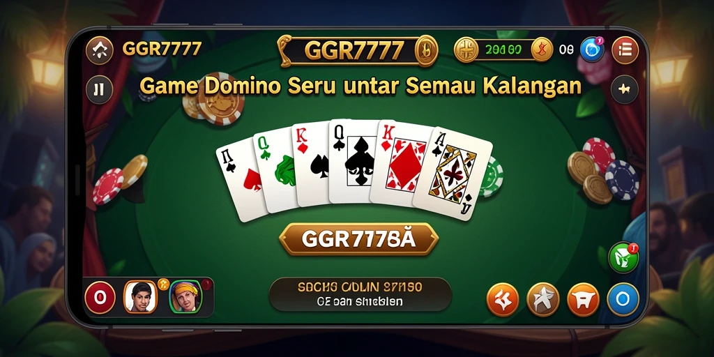 Screenshot gameplay seru GGR7777 yang menampilkan pertandingan Domino.