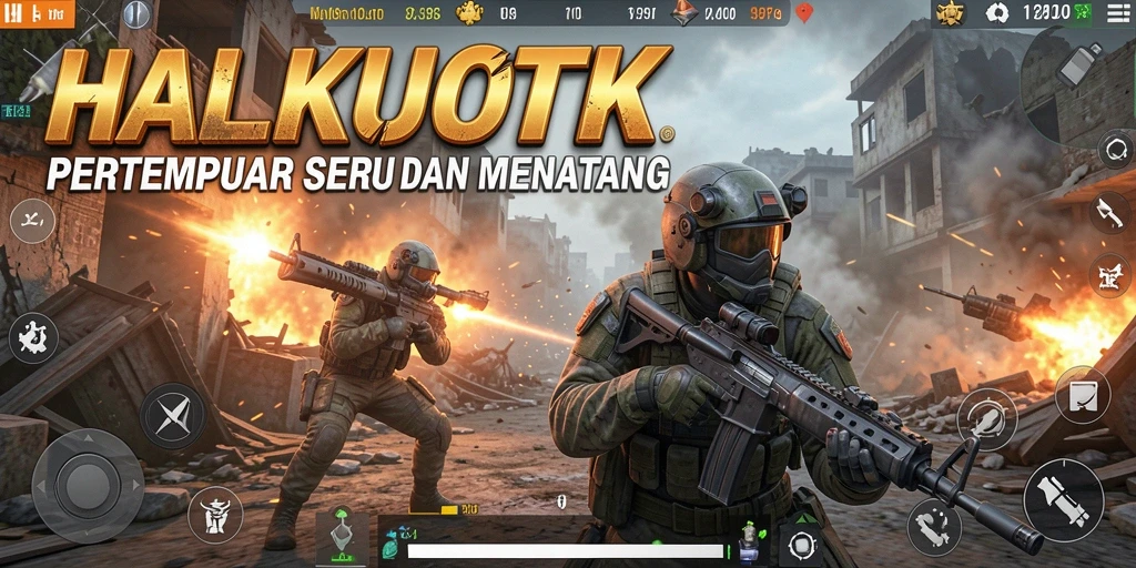 Tampilan pertempuran seru dalam gameplay HALKUOTK.