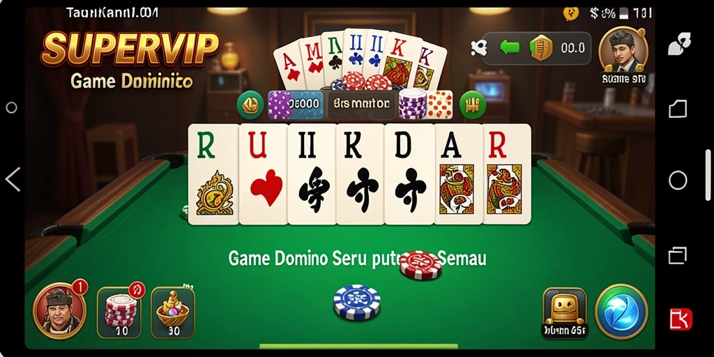 Screenshot gameplay SUPERVIP yang menunjukkan keseruan bermain Domino.