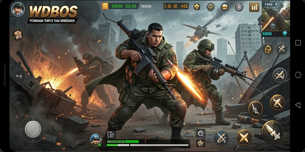 Tampilan gameplay WDBOS yang intens dan penuh aksi.